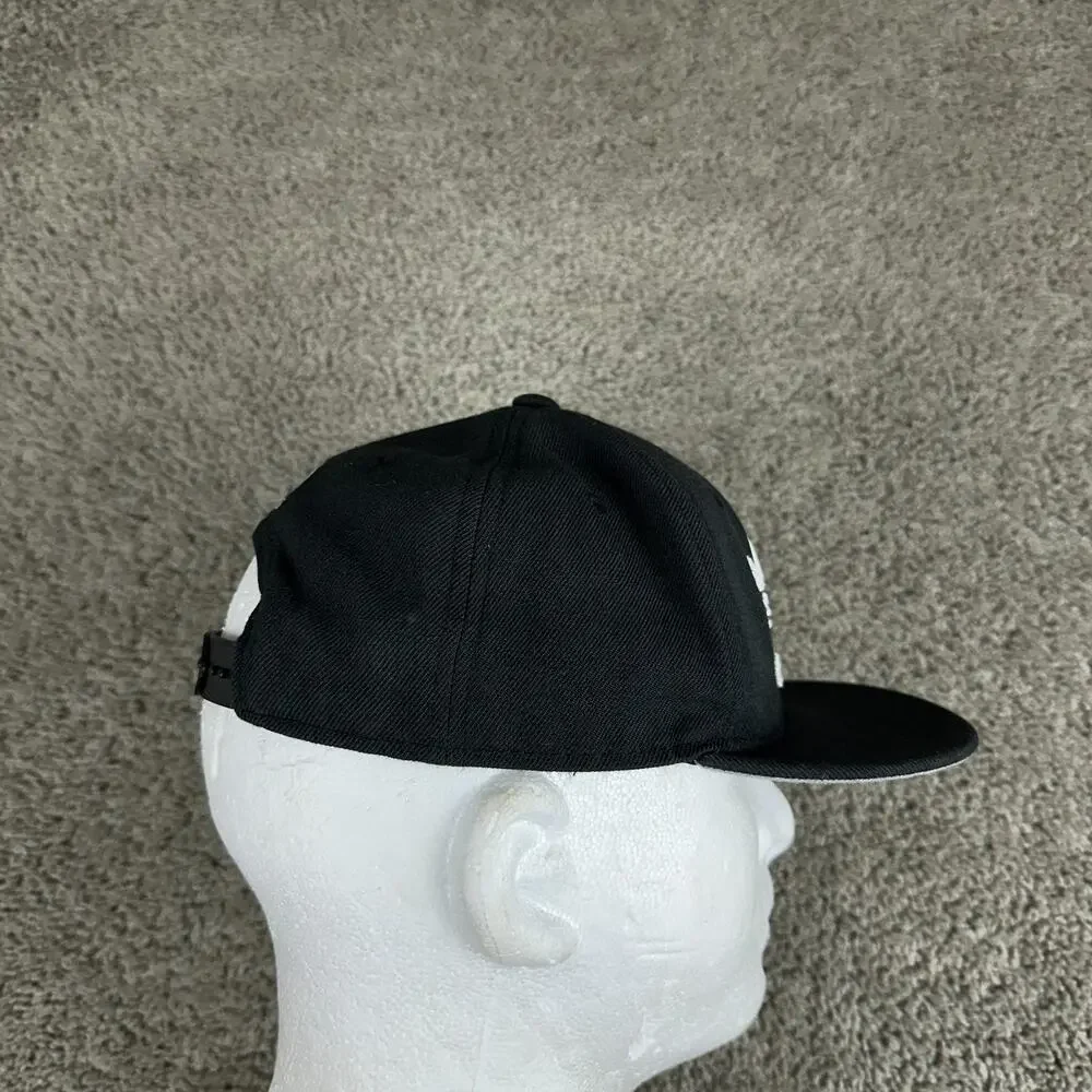 Adidas Originals Hat Boys One Size Black White Trefoil Snapback Cap Kids
